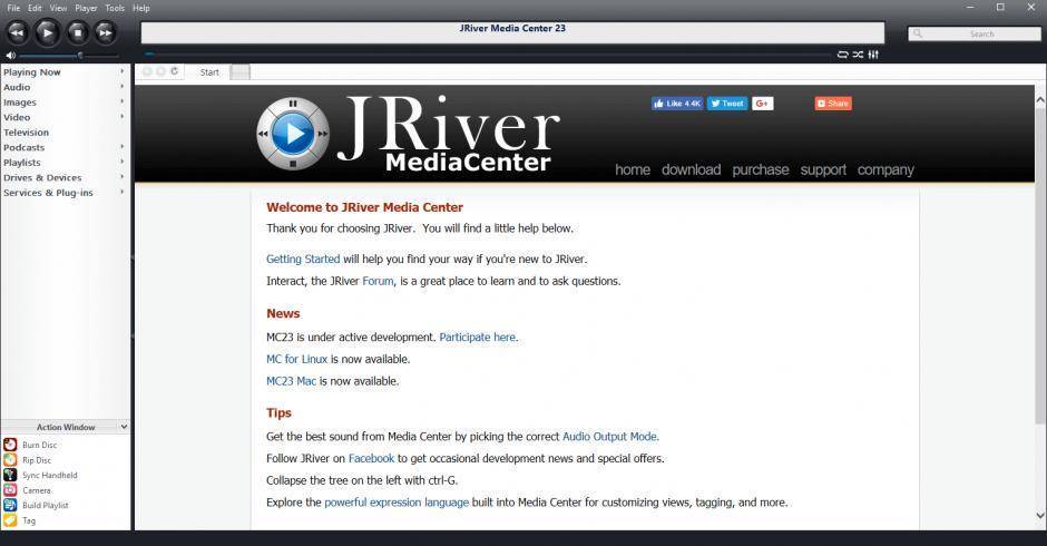 Jriver media center содержание а также библиотечная система [ править ]