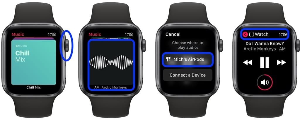 Как с помощью apple watch управлять музыкой, воспроизводимой на iphone