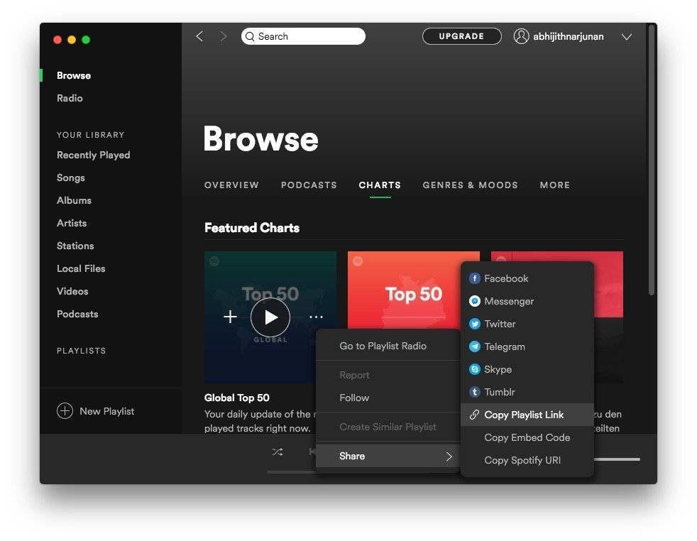 Open spotify com track